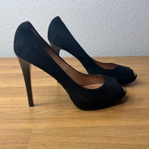Coach Selma Horn Suede Heels Size 8.5 B